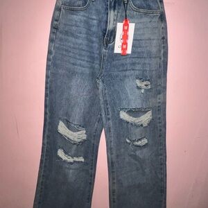 Cider Relaxed Blue Distressed Jeans
